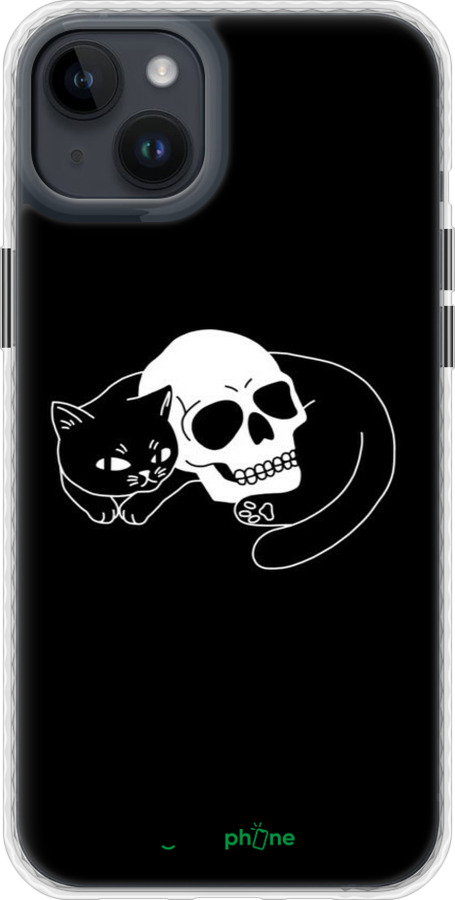 Чехол Bumper чехол С изображением кота и черепа для Apple iPhone 14 Plus - 6491pc-2645 изображение 