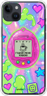 Силикон с усиленными углами чехол Y2K Aesthetic Retro Pet: Годуй мене кавою для Apple iPhone 14 Plus - 6784sp-2645 изображение 