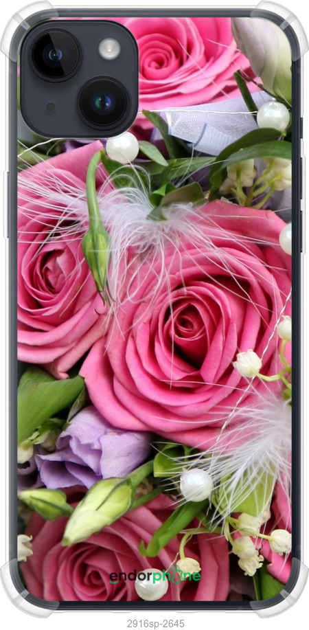 

Силіконовий протиударний с посиленими кутами чохол "Ніжність" для iPhone 14 Plus, Рожевий