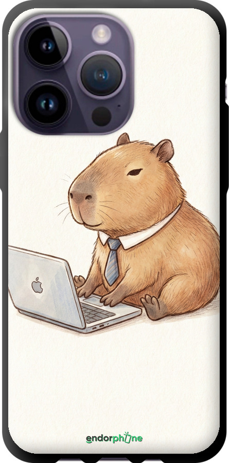 TPU чехол Funny Capybara CEO Working для Apple iPhone 14 Pro Max - 6777b-2667 изображение 