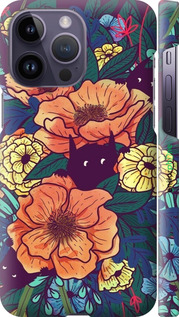 3D пластиковый матовый чехол С изображением полевых цветов для Apple iPhone 14 Pro Max - 6419m-2667 изображение 