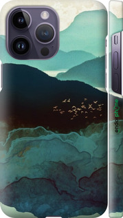 3D пластиковый матовый чехол С изображением гор Индиго для Apple iPhone 14 Pro Max - 6484m-2667 изображение 