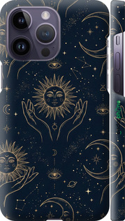 3D пластиковый матовый чехол 'Celestial Harmony: Sun & Moon Gold Mystic Pattern' для iPhone 14 Pro Max изображение 9