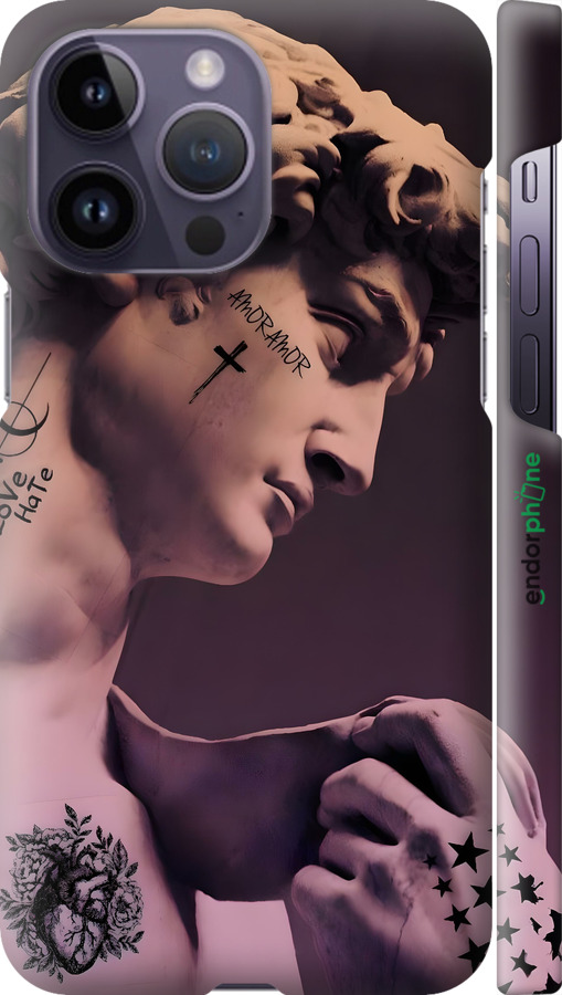 3D пластиковый матовый чехол Давид для Apple iPhone 14 Pro Max - 6302m-2667 изображение 