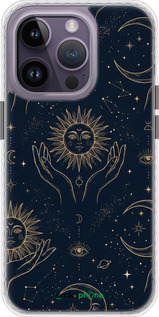 Чехол Bumper MagSafe чехол Celestial Harmony: Sun & Moon Gold Mystic Pattern для Apple iPhone 14 Pro Max - 6778pm-2667 изображение 