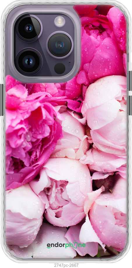 

Coque du Boîtier pare-chocs "Pivoines roses" pour iPhone 14 Pro Max, Rose