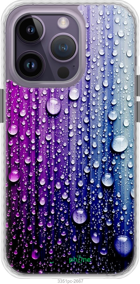 

Чохол Bumper чохол "Краплини води" для iPhone 14 Pro Max, Синій