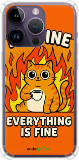 Силикон с усиленными углами чехол 'Funny Cat' для iPhone 14 Pro Max изображение 5