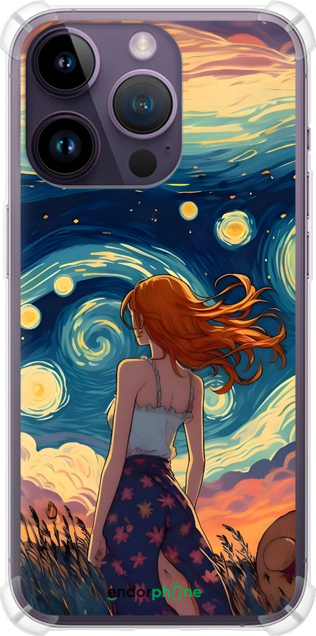 Силикон с усиленными углами чехол Девушка Арт для Apple iPhone 14 Pro Max - 6325sp-2667 изображение 