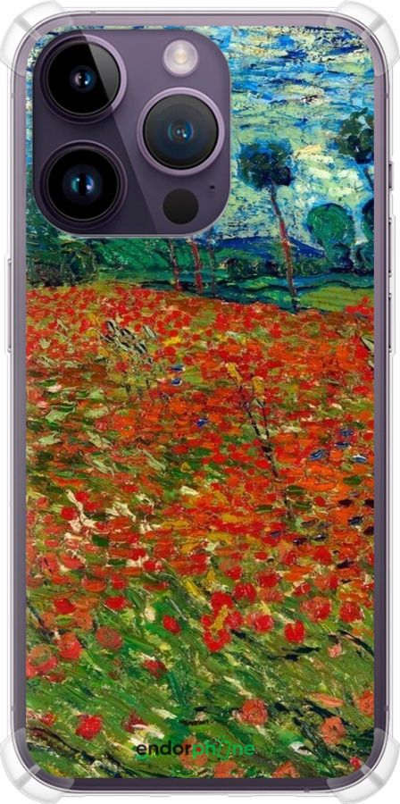 Силикон с усиленными углами чехол Винсент Ван Гог-Маковое поле для Apple iPhone 14 Pro Max - 6466sp-2667 изображение 