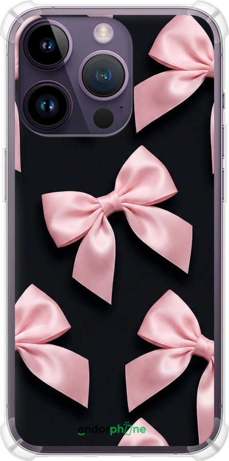 Силіконовий протиударний с посиленими кутами чехол Coquette Ribbons Dark Coquette для Apple iPhone 14 Pro Max - 6767sp-2667 изображение 