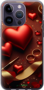 Силиконовый чехол Сердечки v3 для Apple iPhone 14 Pro Max - 5833u-2667 изображение 