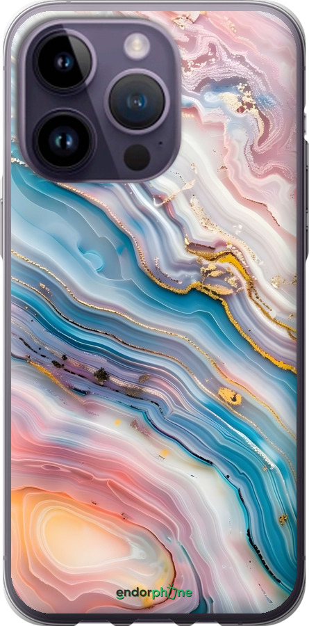 Силиконовый чехол Мрамор красивый для Apple iPhone 14 Pro Max - 6376u-2667 изображение 