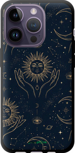 TPU чехол Celestial Harmony: Sun & Moon Gold Mystic Pattern для Apple iPhone 14 Pro - 6778b-2646 изображение 