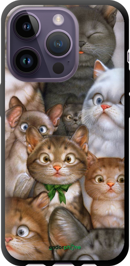 

TPU чорний чохол "Коти" для iPhone 14 Pro