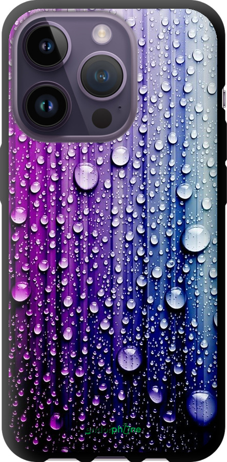 

TPU чорний чохол "Краплини води" для iPhone 14 Pro, Синій