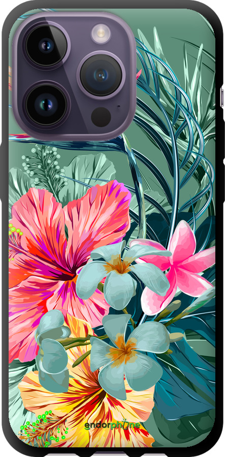 TPU чехол Тропические цветы v1 для Apple iPhone 14 Pro - 4667b-2646 изображение 