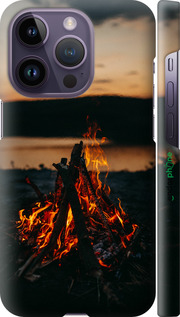 3D пластиковый матовый чехол Огонь для Apple iPhone 14 Pro - 6021m-2646 изображение 