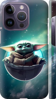 3D пластиковий матовий чехол Малышь йода для Apple iPhone 14 Pro - 6294m-2646 изображение 