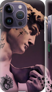 3D пластиковый матовый чехол Давид для Apple iPhone 14 Pro - 6302m-2646 изображение 