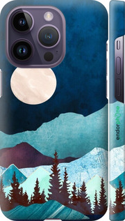 3D пластиковий матовий чехол Гірська ідилія нічний краєвид для Apple iPhone 14 Pro - 6488m-2646 изображение 