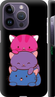 3D пластиковый матовый чехол Милые кошки для Apple iPhone 14 Pro - 6518m-2646 изображение 
