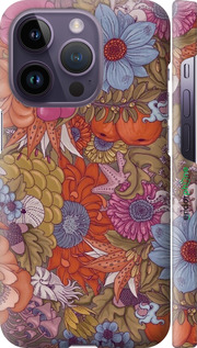 3D пластиковий матовий чехол Абстрактні  квіти для Apple iPhone 14 Pro - 6526m-2646 изображение 