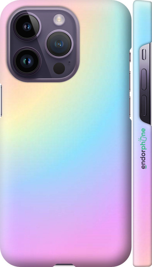 

3D пластиковий матовий чохол "Веселка 2" для iPhone 14 Pro, Рожевий