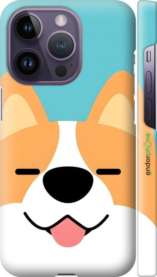 3D пластиковий матовий чехол Корги для Apple iPhone 14 Pro - 6280m-2646 изображение 