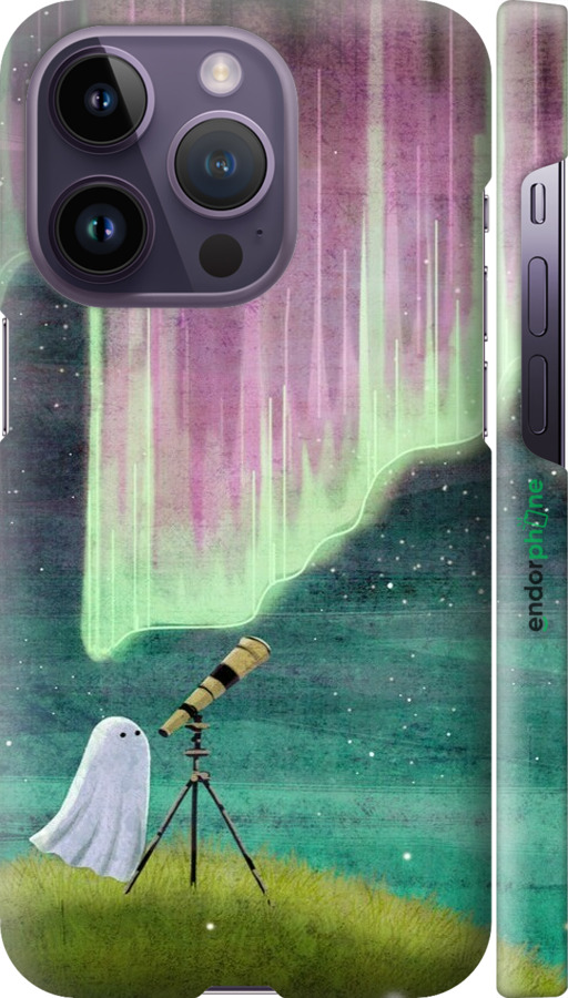 3D пластиковый матовый чехол Привидение и звезды для Apple iPhone 14 Pro - 6443m-2646 изображение 