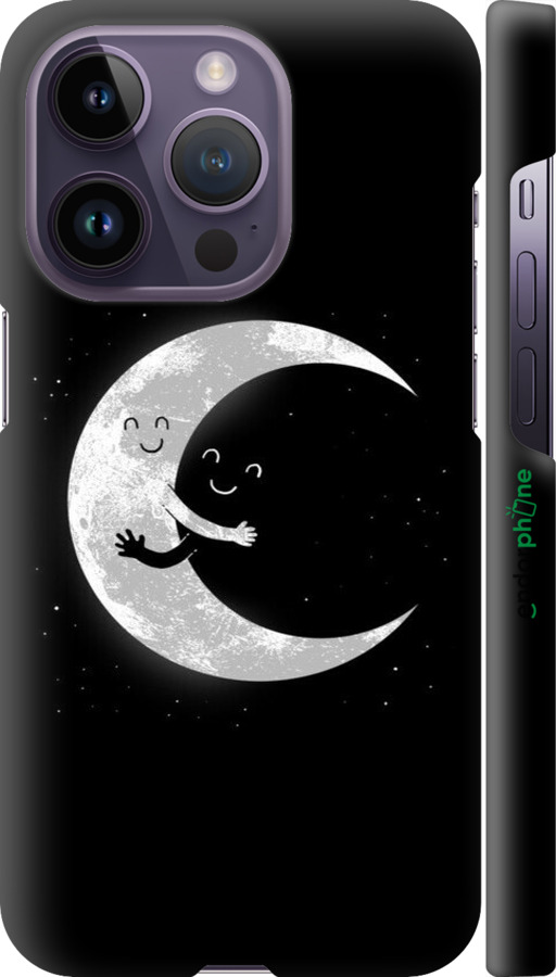 3D пластиковий матовий чехол Місячні обійми для Apple iPhone 14 Pro - 6508m-2646 изображение 