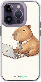 Чохол Bumper чехол Funny Capybara CEO Working для Apple iPhone 14 Pro - 6777pc-2646 изображение 