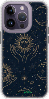 Чехол Bumper чехол Celestial Harmony: Sun & Moon Gold Mystic Pattern для Apple iPhone 14 Pro - 6778pc-2646 изображение 