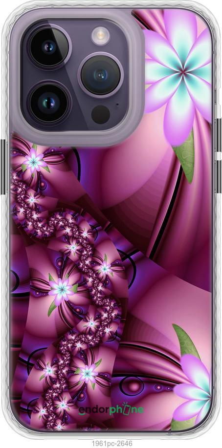

Чохол Bumper чохол "Квіткова мозаїка" для iPhone 14 Pro, Рожевий