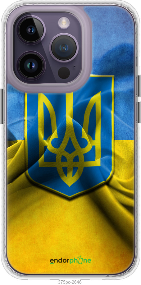 

Чохол Bumper чохол "Прапор та герб України" для iPhone 14 Pro, Блакитний