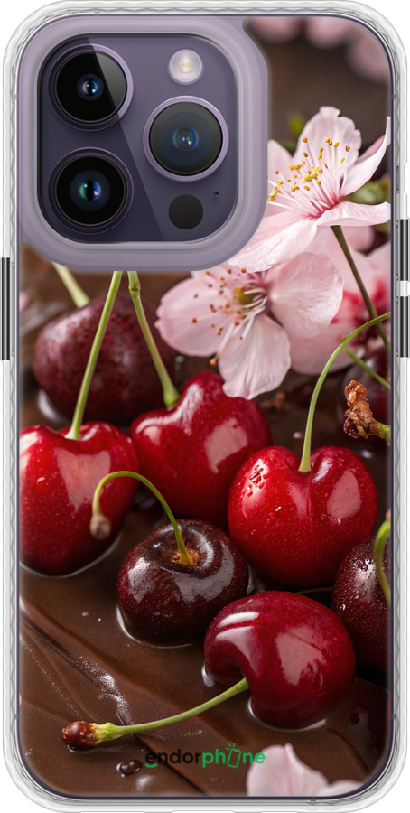 Чехол Bumper чехол Вишня в шоколаде для Apple iPhone 14 Pro - 6698pc-2646 изображение 