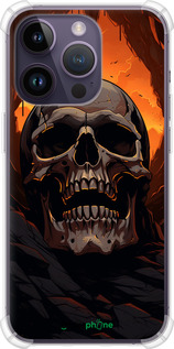 Силикон с усиленными углами чехол Череп в пещере для Apple iPhone 14 Pro - 5959sp-2646 изображение 
