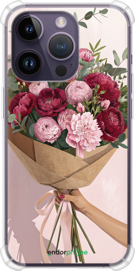 Силикон с усиленными углами чехол Пионы 1 для Apple iPhone 14 Pro - 6705sp-2646 изображение 
