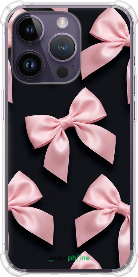 Силіконовий протиударний с посиленими кутами чехол Coquette Ribbons Dark Coquette для Apple iPhone 14 Pro - 6767sp-2646 изображение 