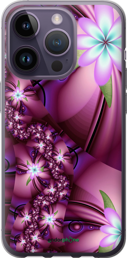 

Силіконовий чохол "Квіткова мозаїка" для iPhone 14 Pro, Рожевий