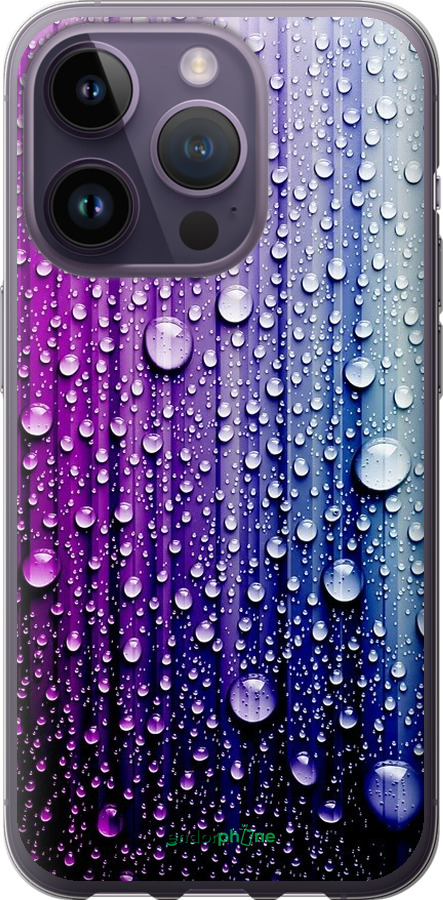 

Силіконовий чохол "Краплини води" для iPhone 14 Pro, Синій