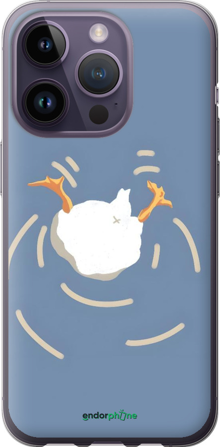 Силиконовый чехол Гусь ныряет для Apple iPhone 14 Pro - 6275u-2646 изображение 