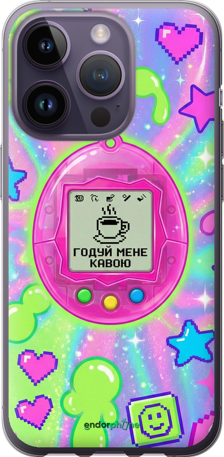 Силиконовый чехол Y2K Aesthetic Retro Pet: Годуй мене кавою для Apple iPhone 14 Pro - 6784u-2646 изображение 