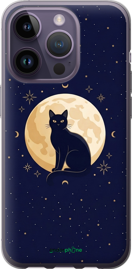 Силіконовий чехол Cute Cat Celestial/Witchy для Apple iPhone 14 Pro - 6787u-2646 изображение 