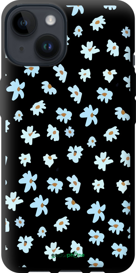 

TPU musta cover "Kukkainen" for iPhone 14, Keltainen