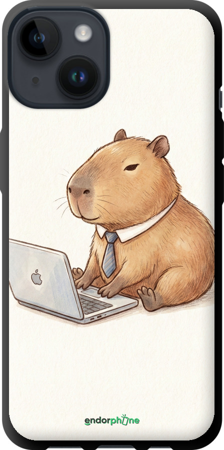TPU чехол Funny Capybara CEO Working для Apple iPhone 14 - 6777b-2648 изображение 