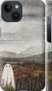 3D пластиковый матовый чехол Одинокий призрак на фоне гор для Apple iPhone 14 - 6486m-2648 изображение 