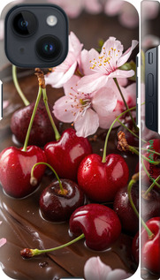 3D пластиковый матовый чехол Вишня в шоколаде для Apple iPhone 14 - 6698m-2648 изображение 