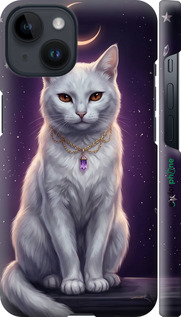 3D пластиковый матовый чехол Mystic White Cat Gothic Dark Purple Gold для Apple iPhone 14 - 6805m-2648 изображение 
