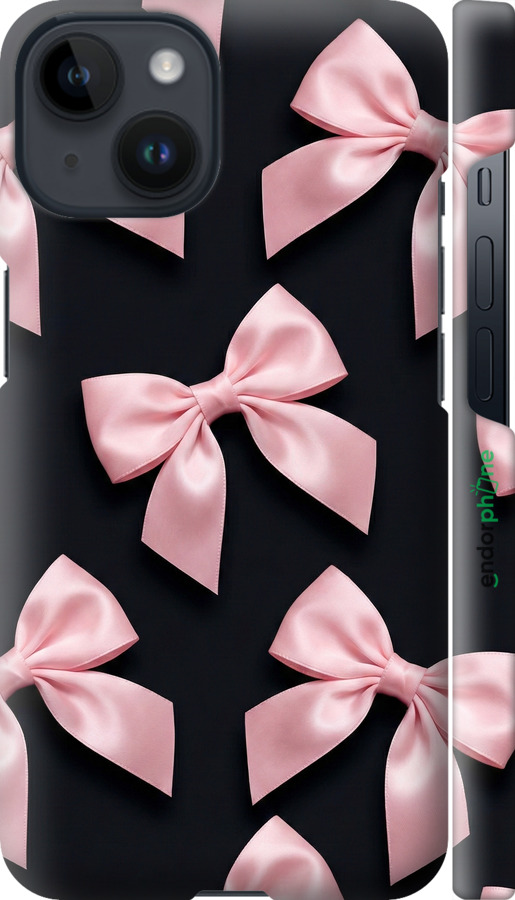 3D пластиковый матовый чехол Coquette Ribbons Dark Coquette для Apple iPhone 14 - 6767m-2648 изображение 